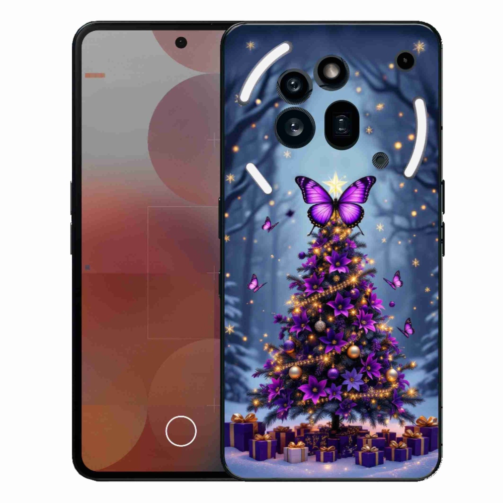 Gelový kryt mmCase na Nothing Phone (3a) Pro - motýlí vánoční stromek