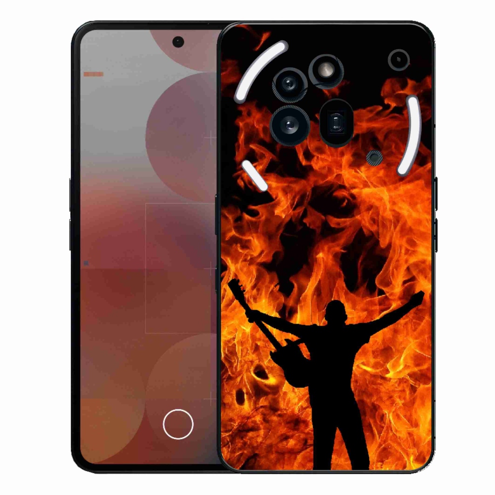 Gelový kryt mmCase na Nothing Phone (3a) Pro - muzikant a oheň
