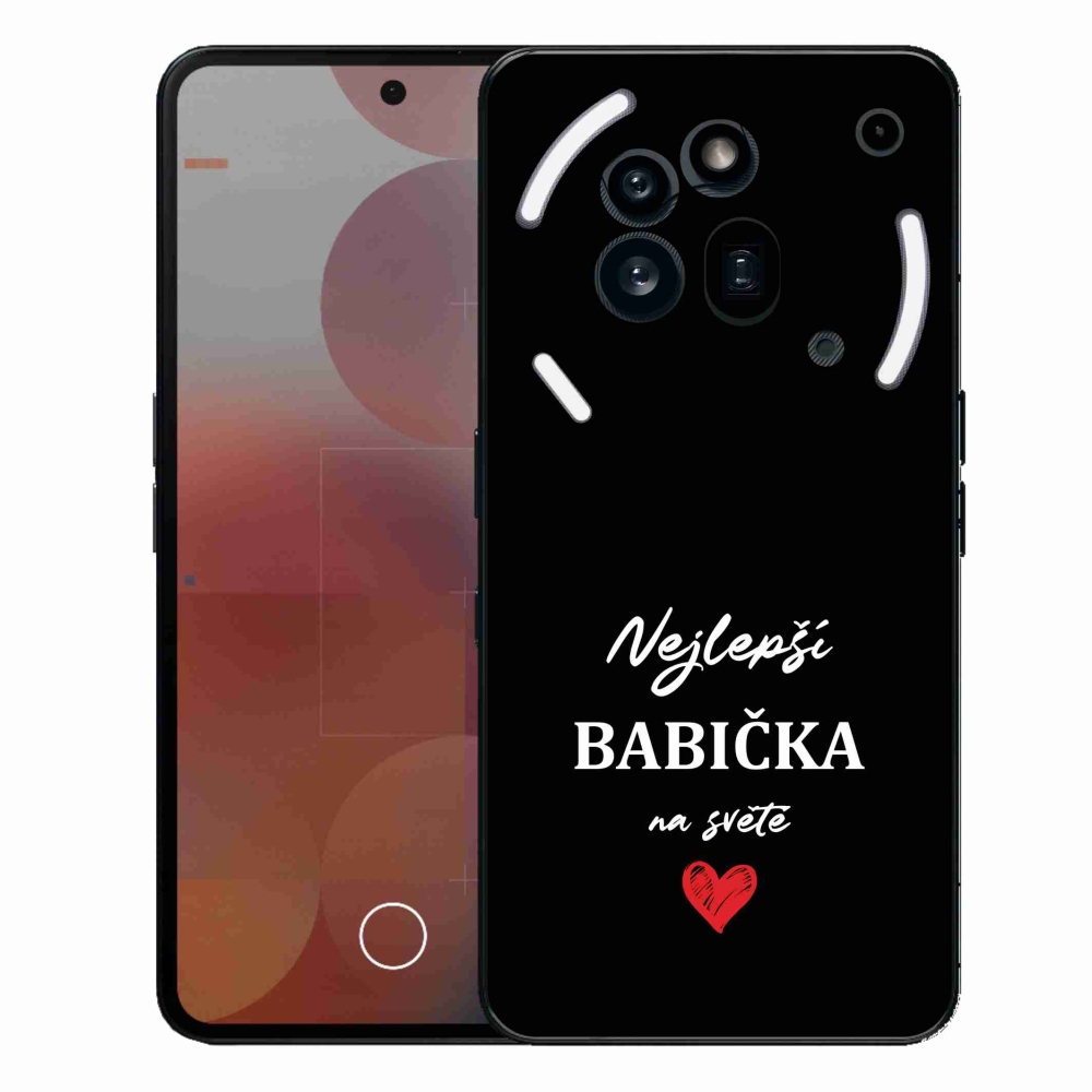 Gelový kryt mmCase na Nothing Phone (3a) Pro - nejlepší babička 1 černé pozadí