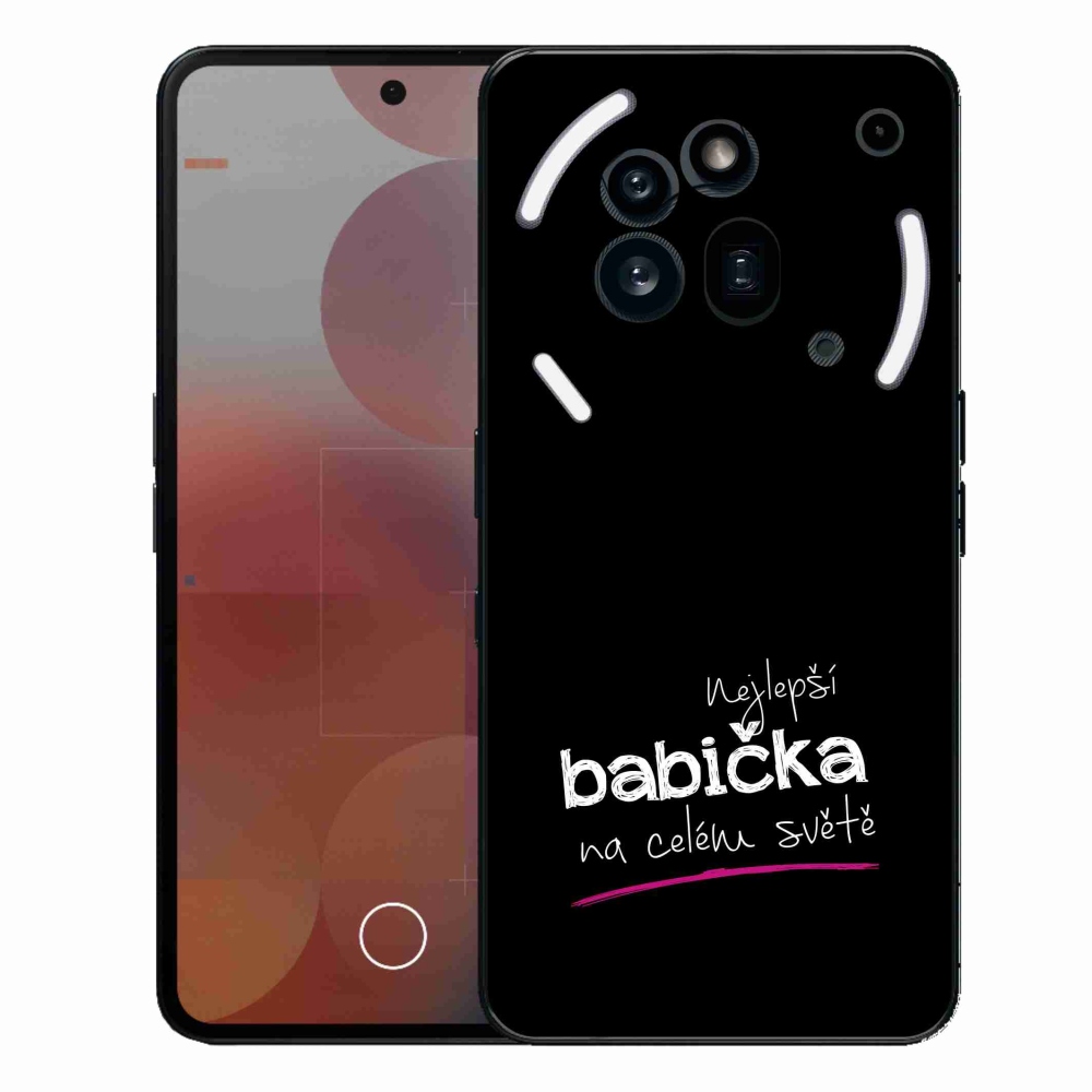 Gelový kryt mmCase na Nothing Phone (3a) Pro - nejlepší babička 4 černé pozadí