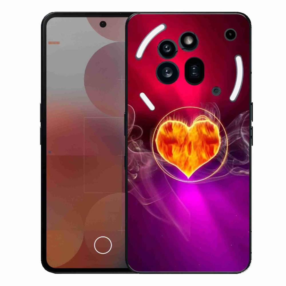 Gelový kryt mmCase na Nothing Phone (3a) Pro - ohnivé srdce