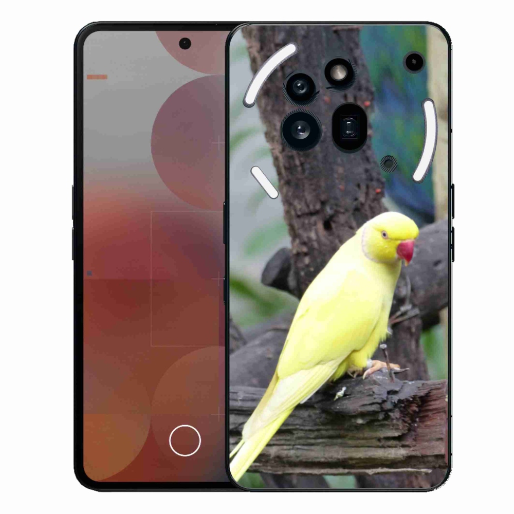 Gelový kryt mmCase na Nothing Phone (3a) Pro - papoušek alexandr žlutý