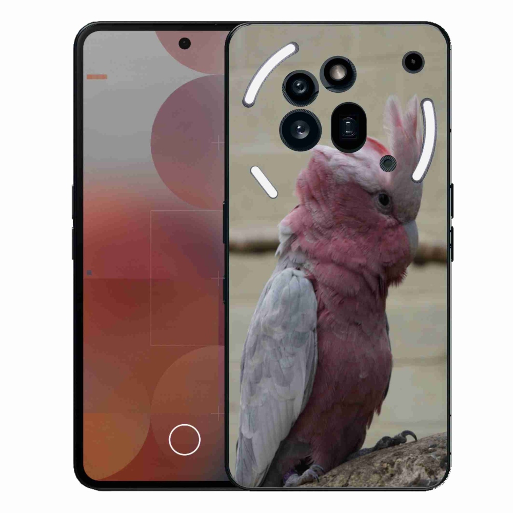 Gelový kryt mmCase na Nothing Phone (3a) Pro - papoušek kakadu růžový