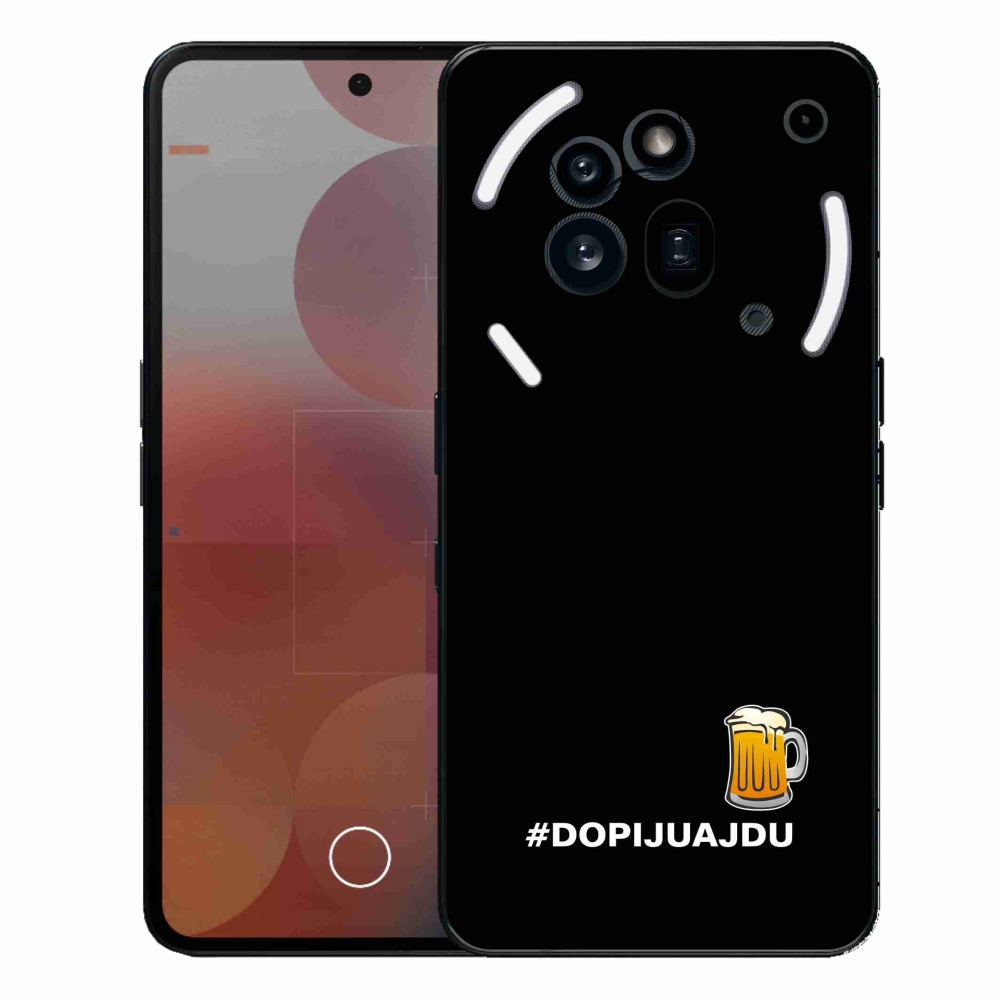 Gelový kryt mmCase na Nothing Phone (3a) Pro - pivní motiv 1 černé pozadí