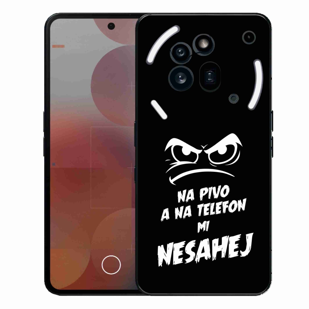 Gelový kryt mmCase na Nothing Phone (3a) Pro - pivní motiv 2 černé pozadí