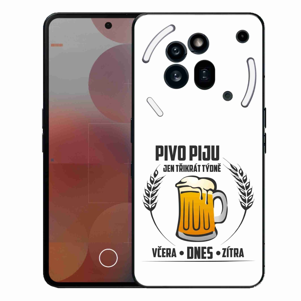 Gelový kryt mmCase na Nothing Phone (3a) Pro - pivní motiv bílé pozadí