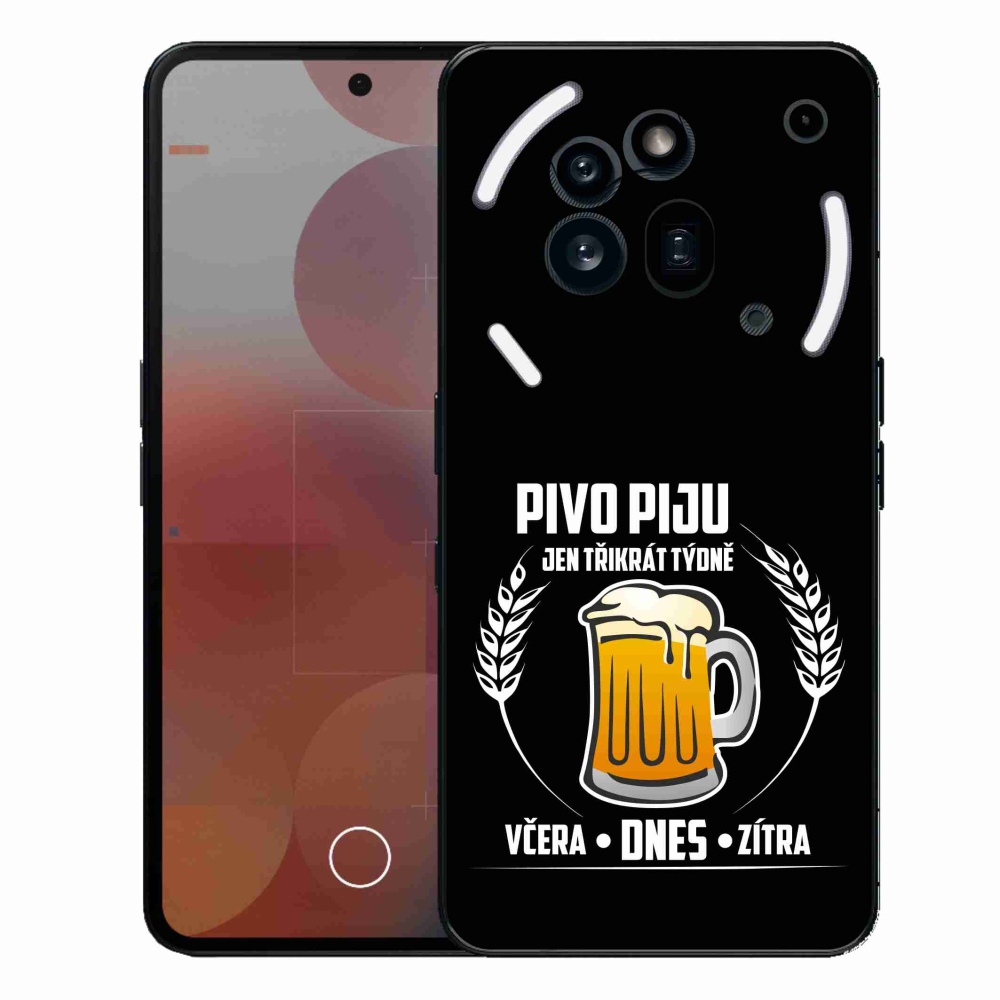 Gelový kryt mmCase na Nothing Phone (3a) Pro - pivní motiv černé pozadí
