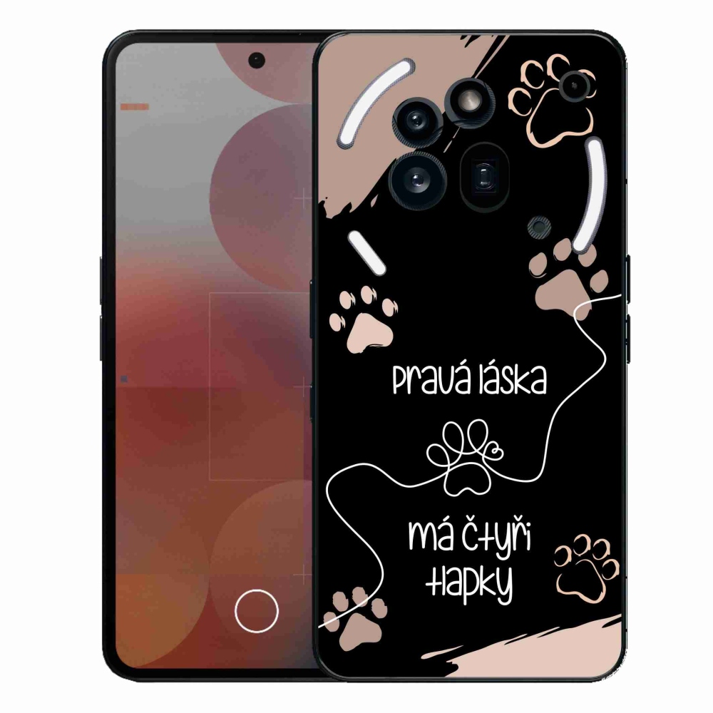 Gelový kryt mmCase na Nothing Phone (3a) Pro - psí motiv 1 černé pozadí