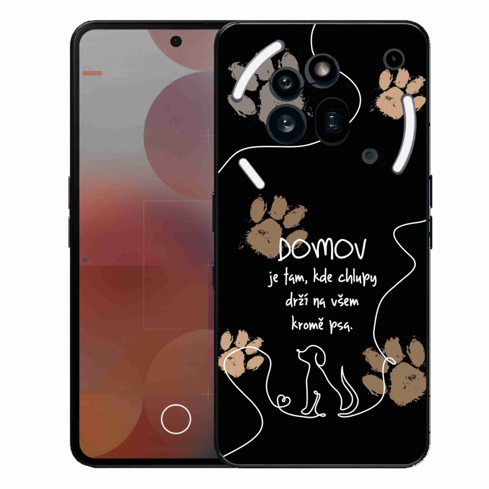 Gelový kryt mmCase na Nothing Phone (3a) Pro - psí motiv černé pozadí