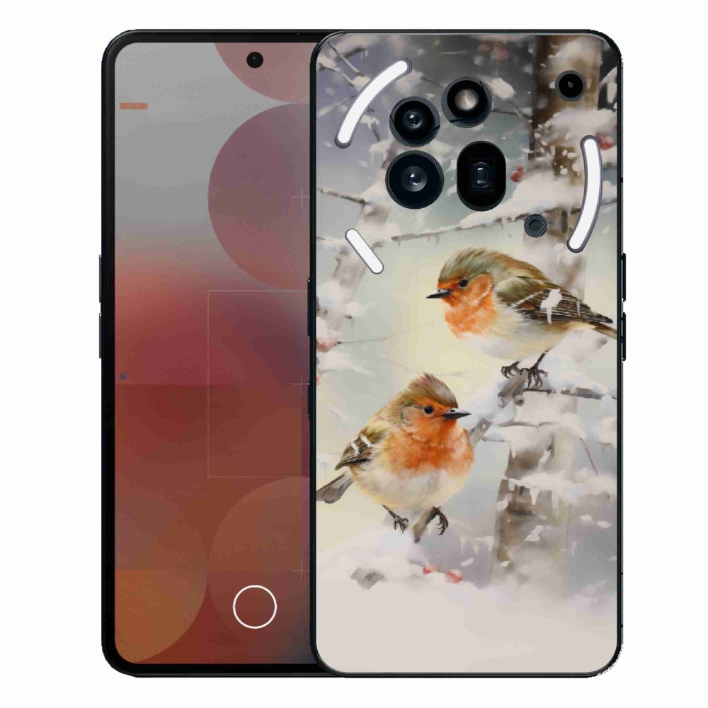 Gelový kryt mmCase na Nothing Phone (3a) Pro - ptáčci v zimě