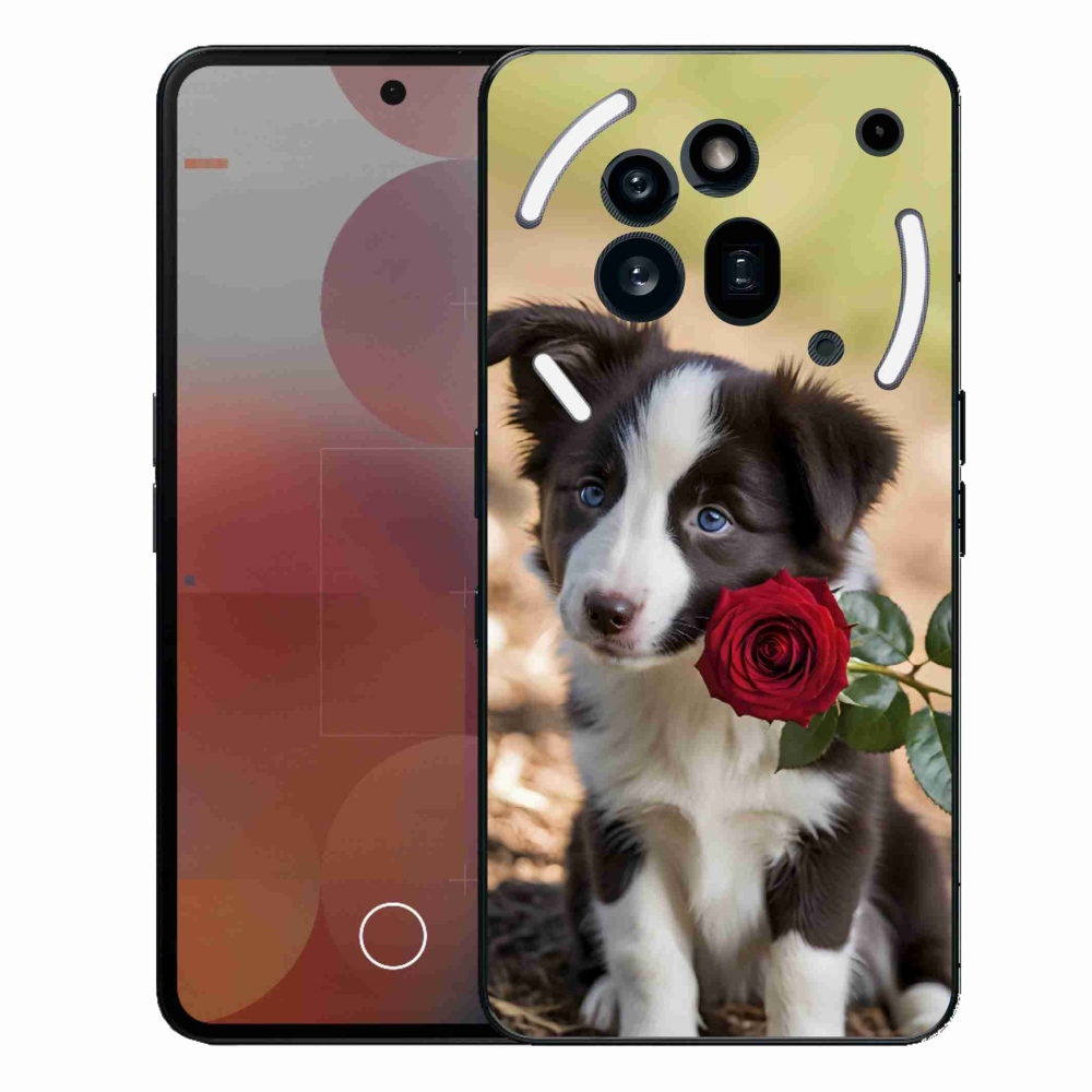 Gelový kryt mmCase na Nothing Phone (3a) Pro - roztomilá border kolie s růží