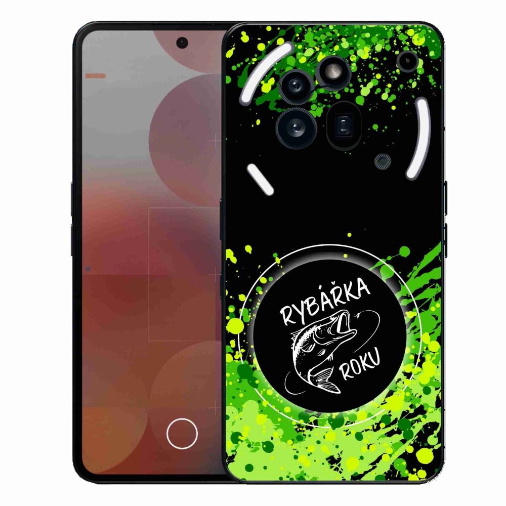 Gelový kryt mmCase na Nothing Phone (3a) Pro - rybářka roku černé pozadí