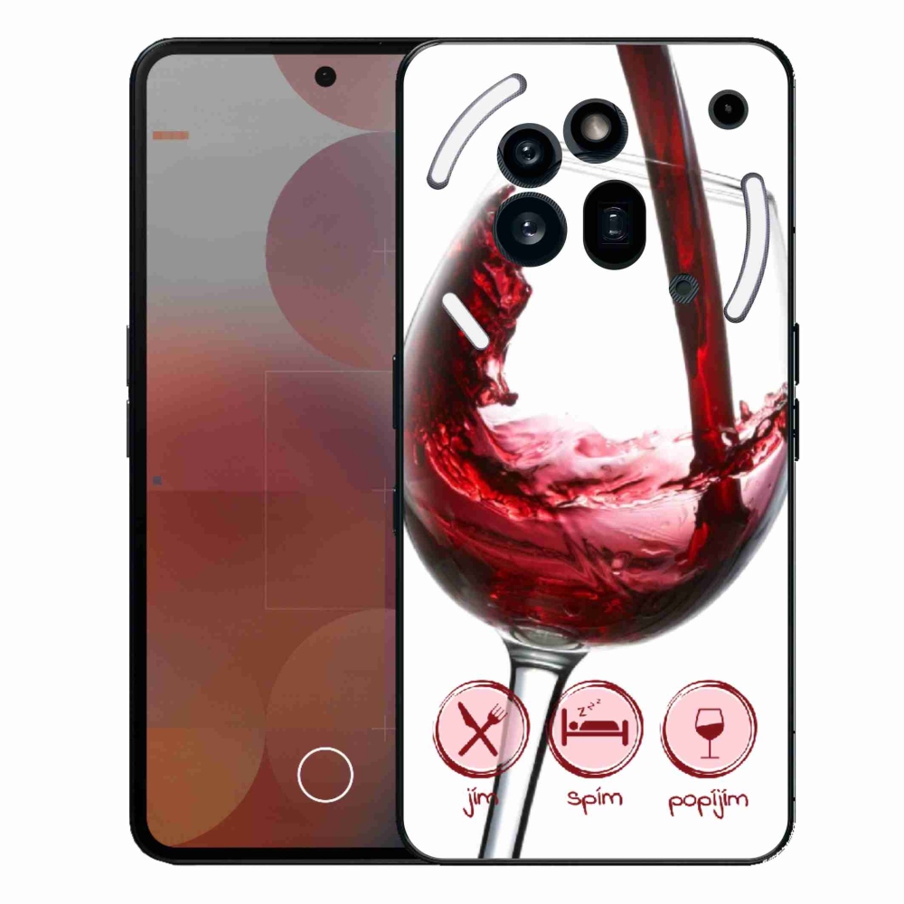 Gelový kryt mmCase na Nothing Phone (3a) Pro - sklenička vína červené