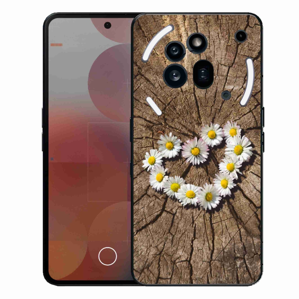 Gelový kryt mmCase na Nothing Phone (3a) Pro - srdce z kopretin