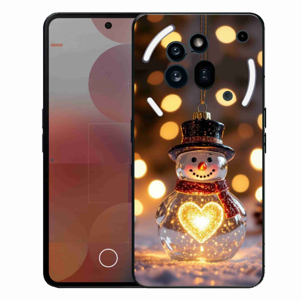 Gelový kryt mmCase na Nothing Phone (3a) Pro - svítící vánoční sněhulák