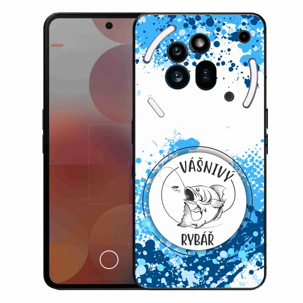 Gelový kryt mmCase na Nothing Phone (3a) Pro - vášnivý rybář bílé pozadí