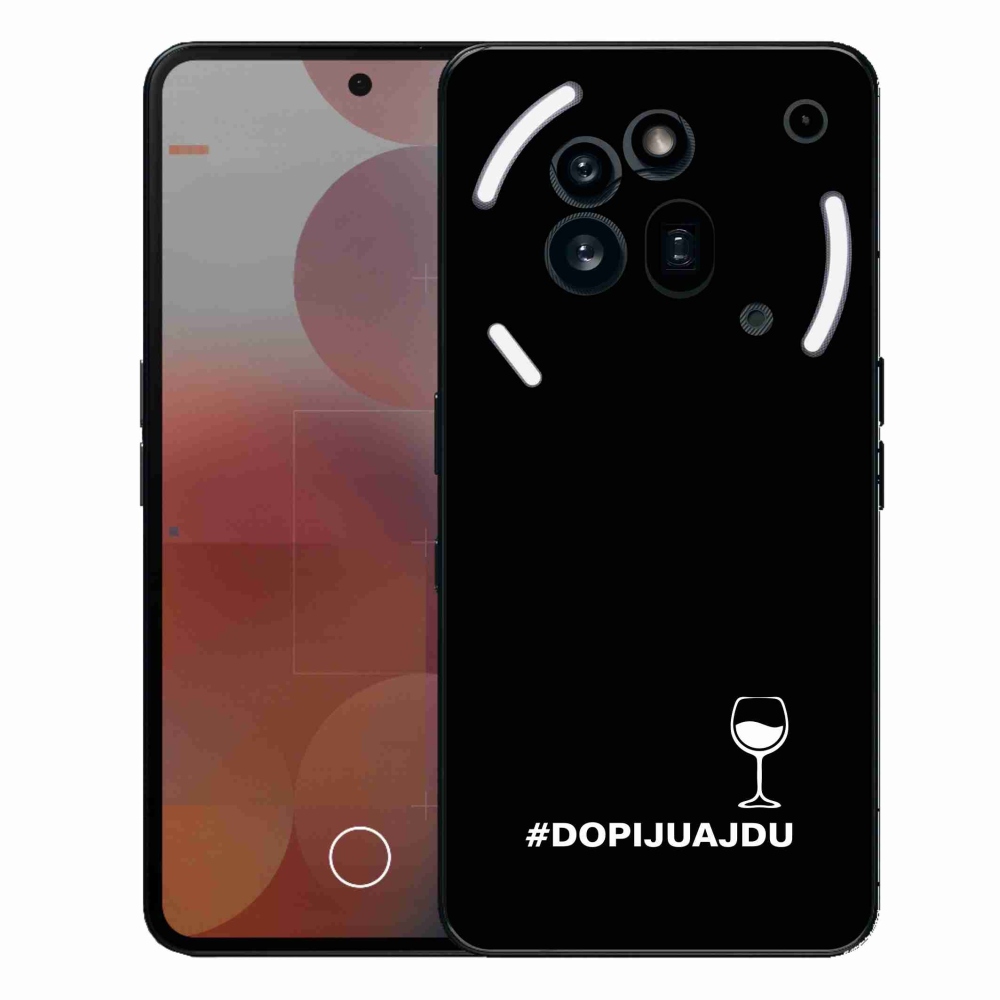 Gelový kryt mmCase na Nothing Phone (3a) Pro - vinný motiv černé pozadí