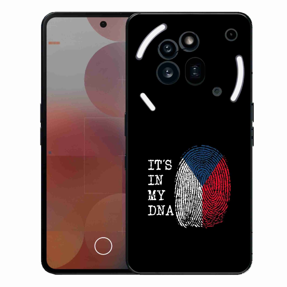 Gelový kryt mmCase na Nothing Phone (3a) Pro - vlajka otisk prstu černé pozadí