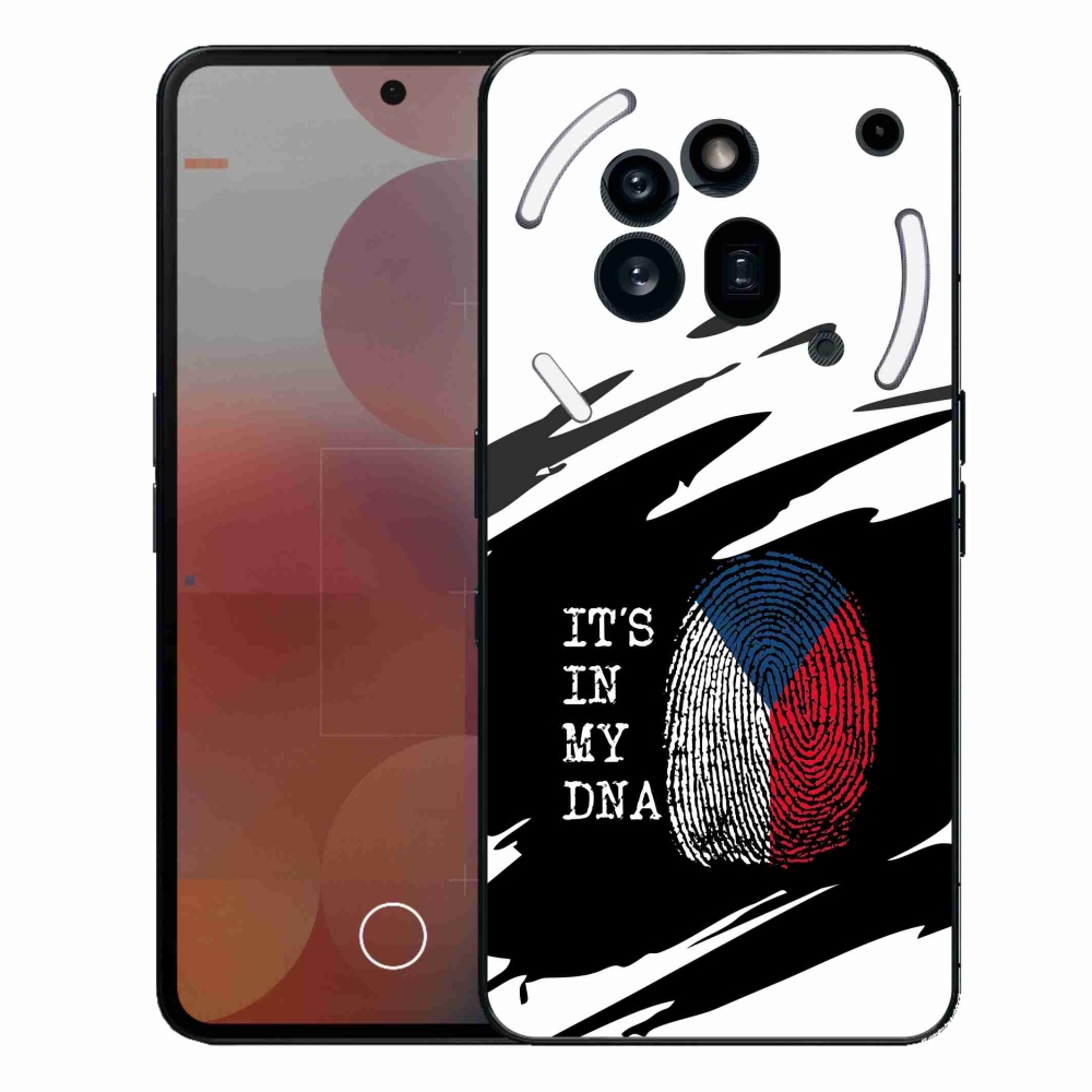 Gelový kryt mmCase na Nothing Phone (3a) Pro - vlajka otisk prstu černobílé pozadí