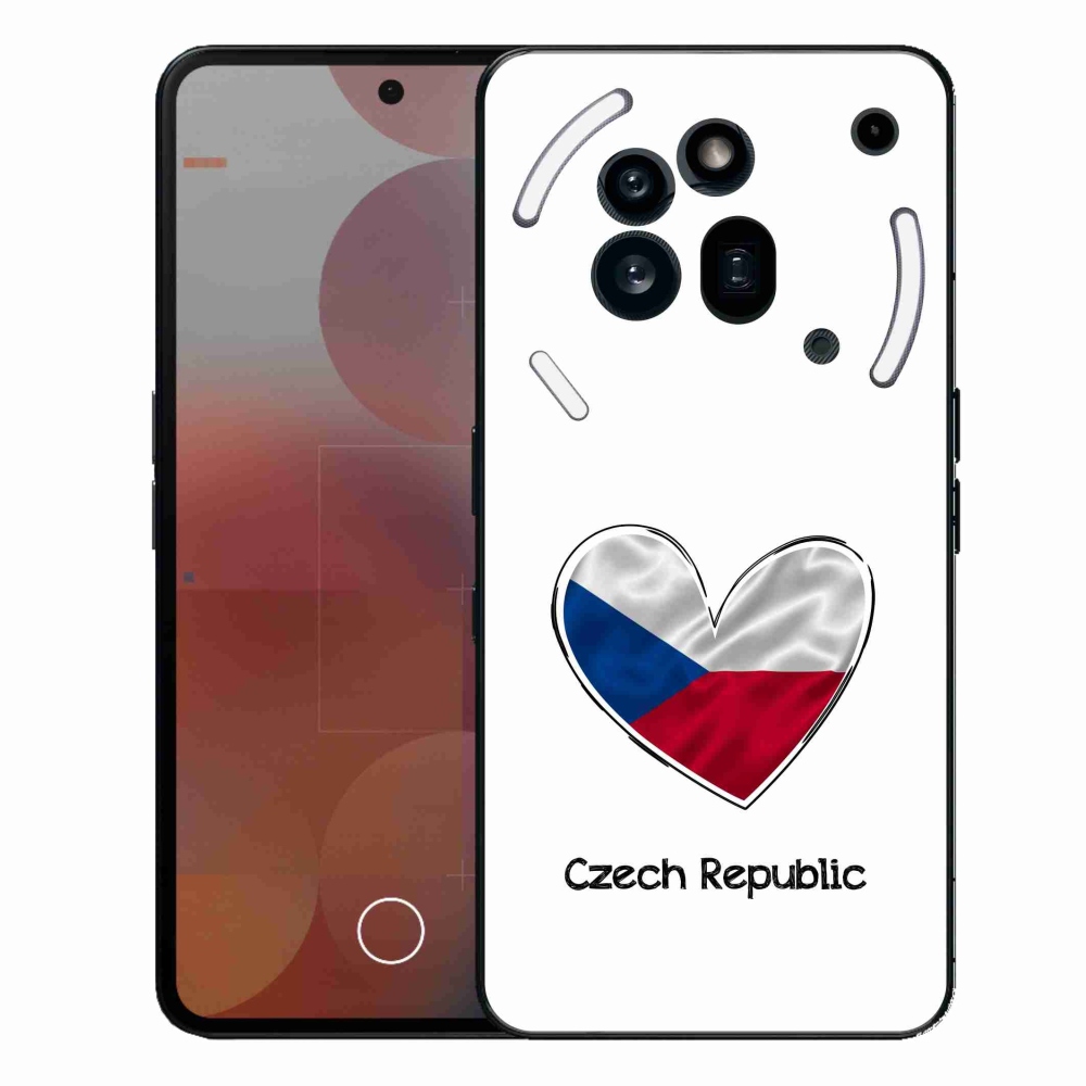 Gelový kryt mmCase na Nothing Phone (3a) Pro - vlajka srdce bílé pozadí