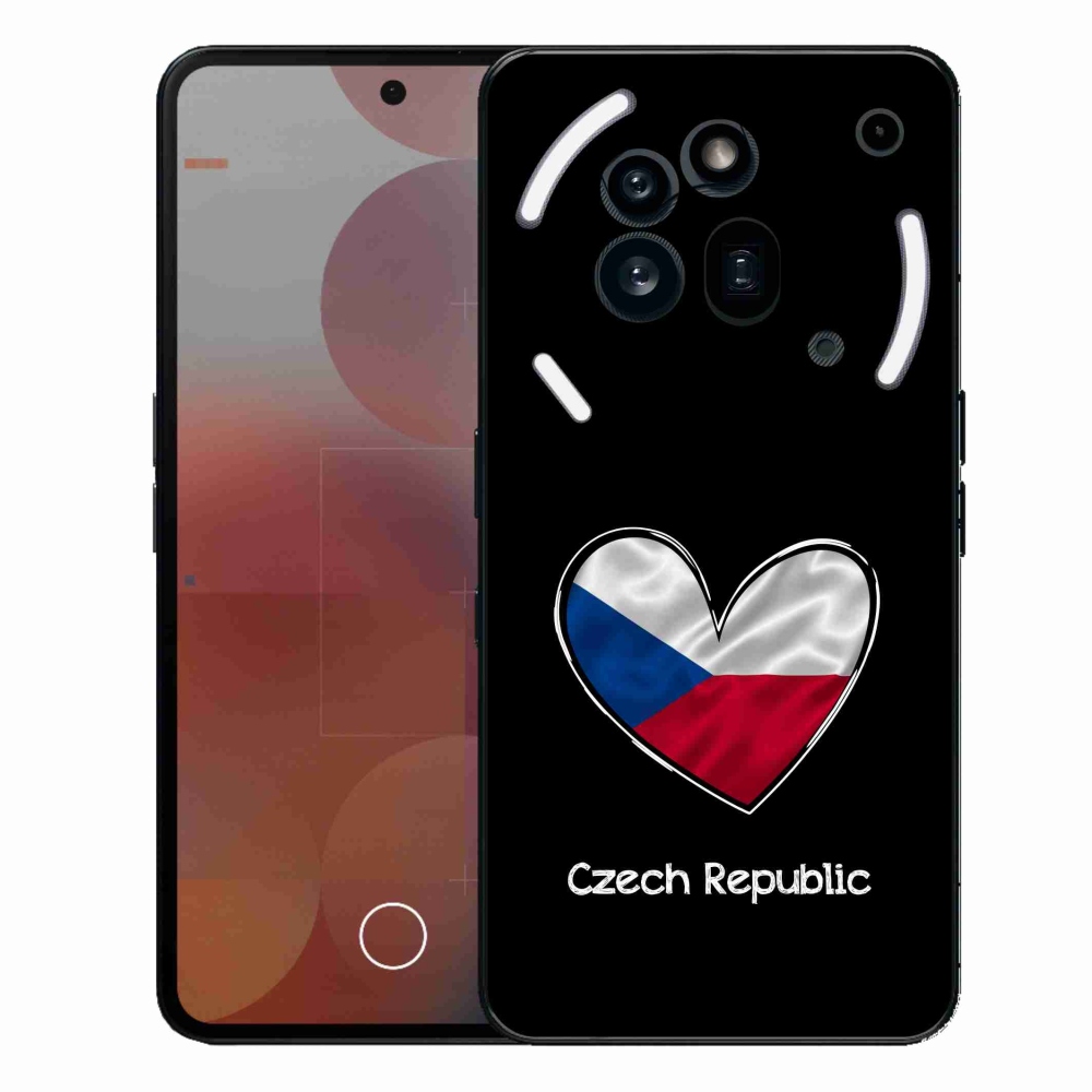 Gelový kryt mmCase na Nothing Phone (3a) Pro - vlajka srdce černé pozadí