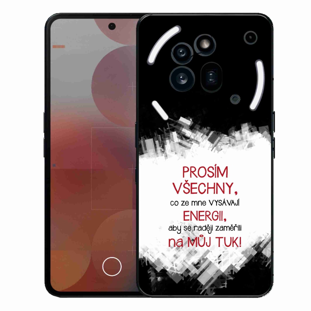 Gelový kryt mmCase na Nothing Phone (3a) Pro - vtipný text 1 červený