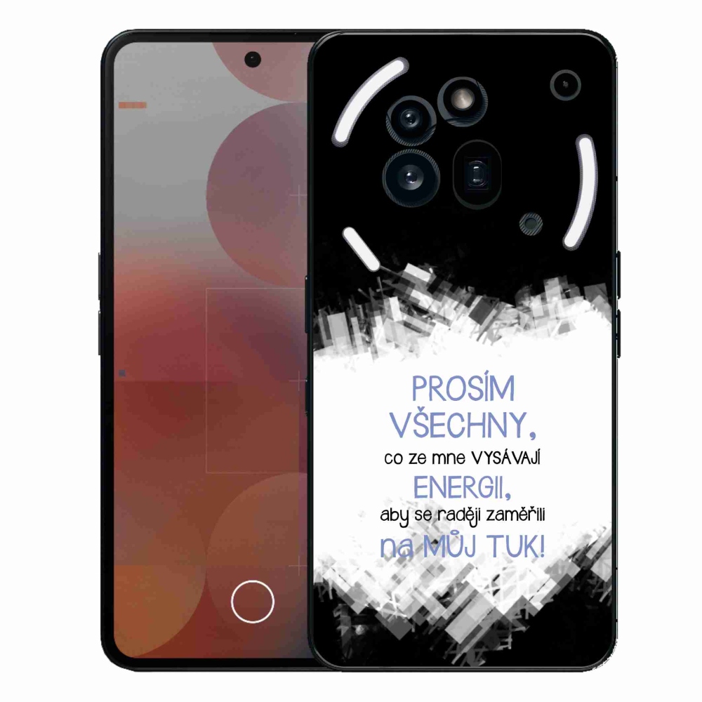 Gelový kryt mmCase na Nothing Phone (3a) Pro - vtipný text 1 modrý