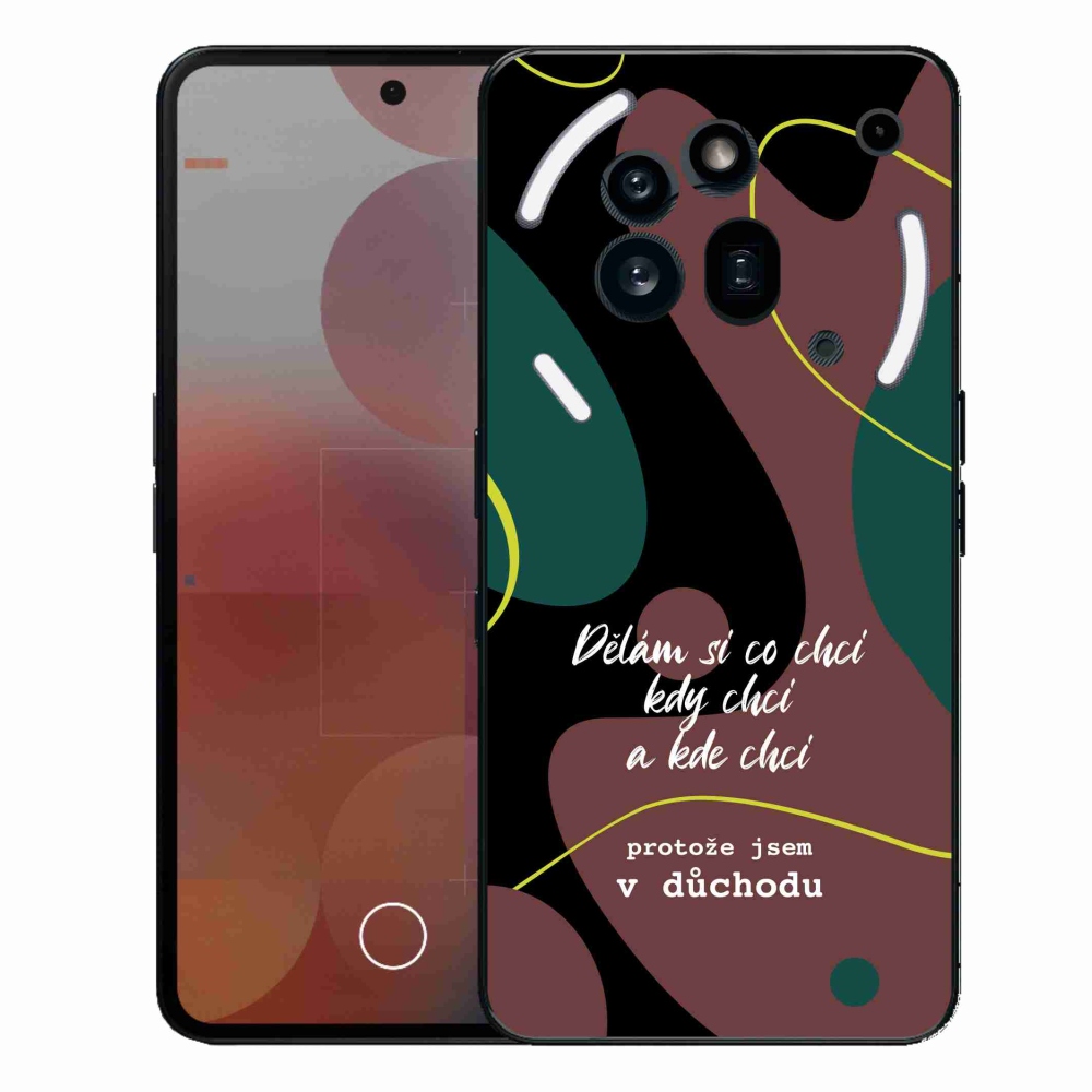Gelový kryt mmCase na Nothing Phone (3a) Pro - vtipný text 10 černé pozadí
