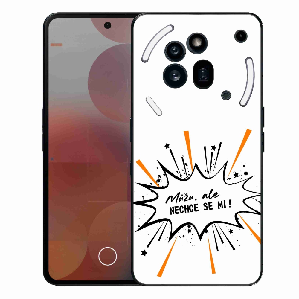 Gelový kryt mmCase na Nothing Phone (3a) Pro - vtipný text 11 bílé pozadí