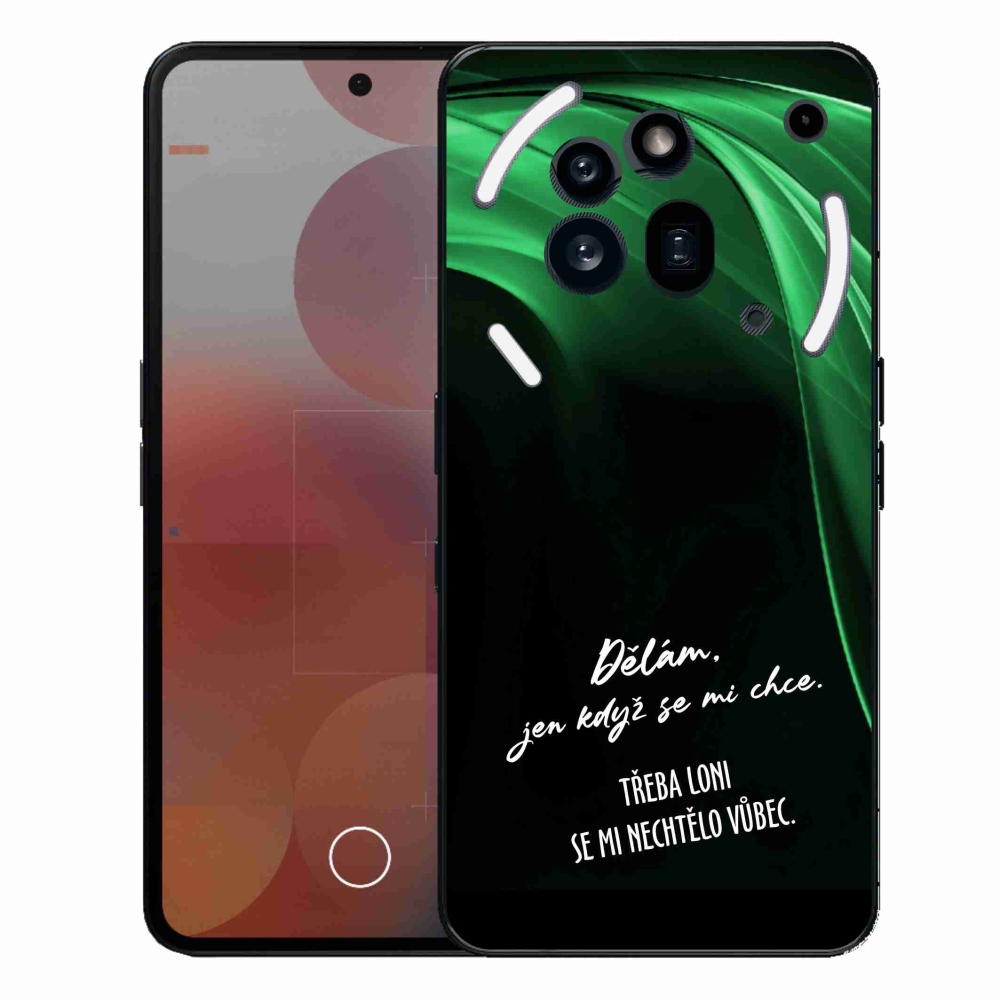 Gelový kryt mmCase na Nothing Phone (3a) Pro - vtipný text 12 černé pozadí