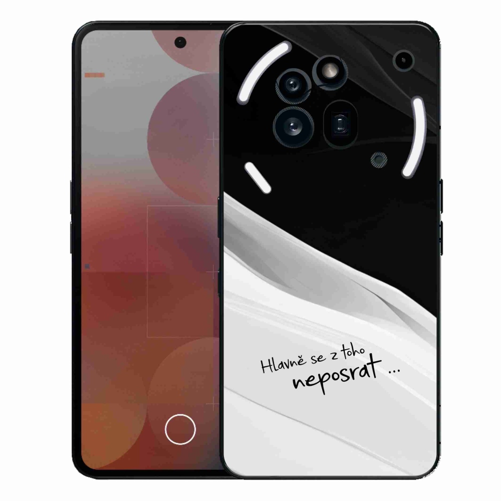 Gelový kryt mmCase na Nothing Phone (3a) Pro - vtipný text 13 bíločerné pozadí