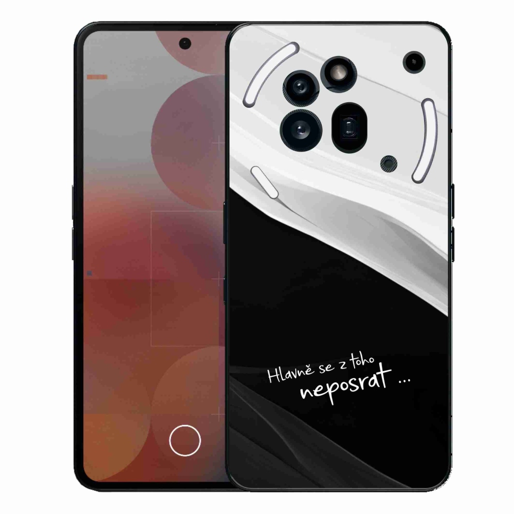 Gelový kryt mmCase na Nothing Phone (3a) Pro - vtipný text 13 černobílé pozadí
