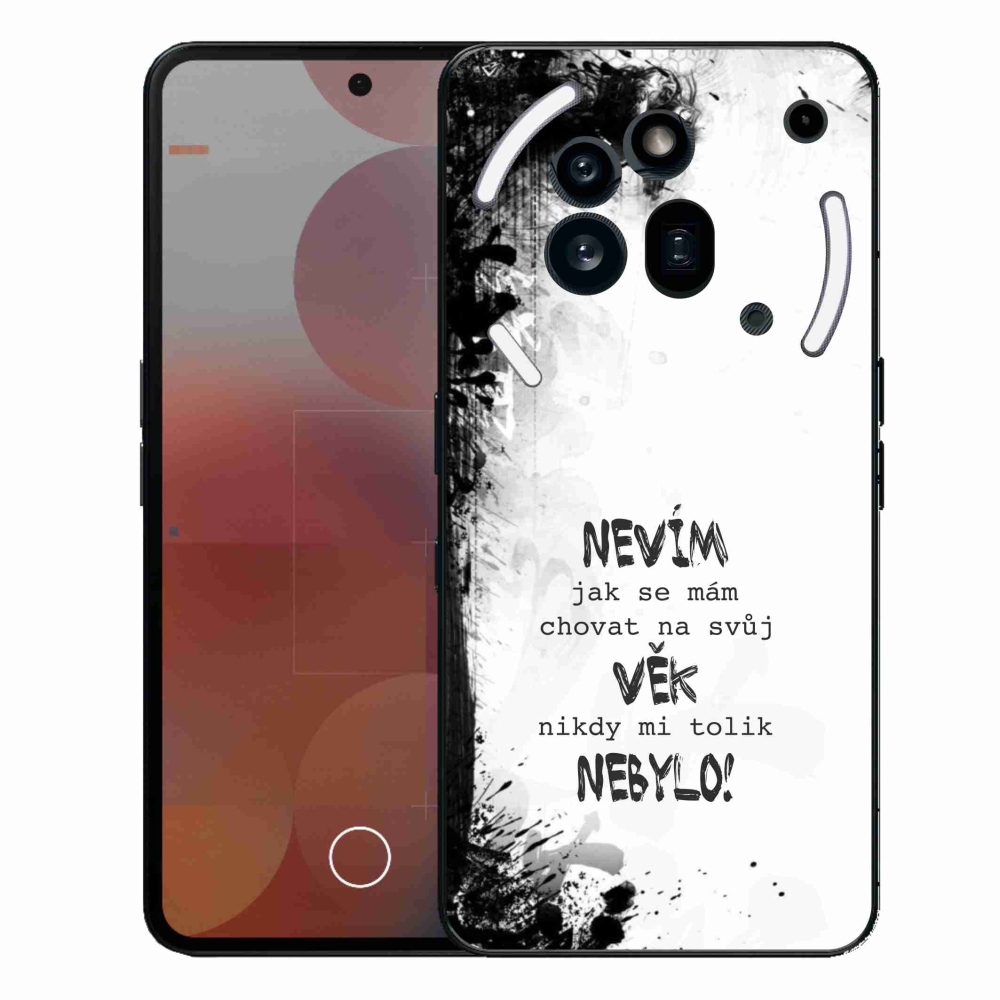 Gelový kryt mmCase na Nothing Phone (3a) Pro - vtipný text 14 bílé pozadí