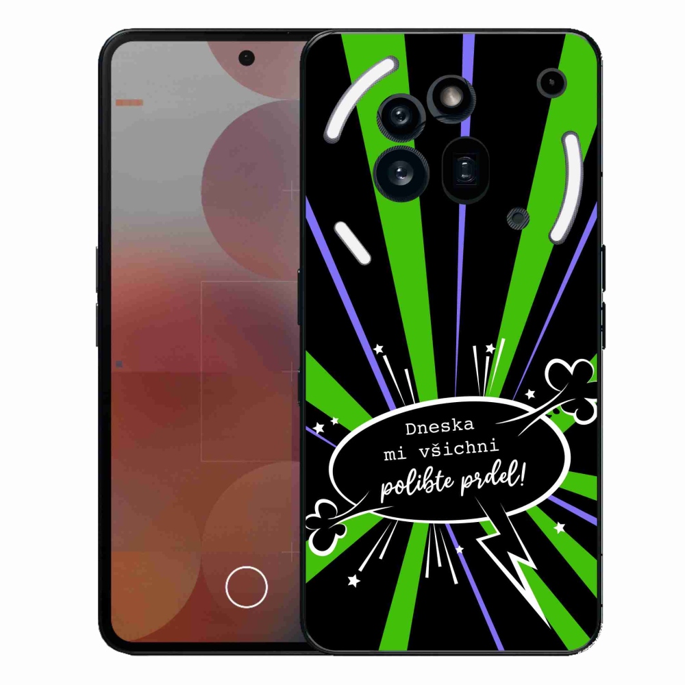 Gelový kryt mmCase na Nothing Phone (3a) Pro - vtipný text 15 černé pozadí