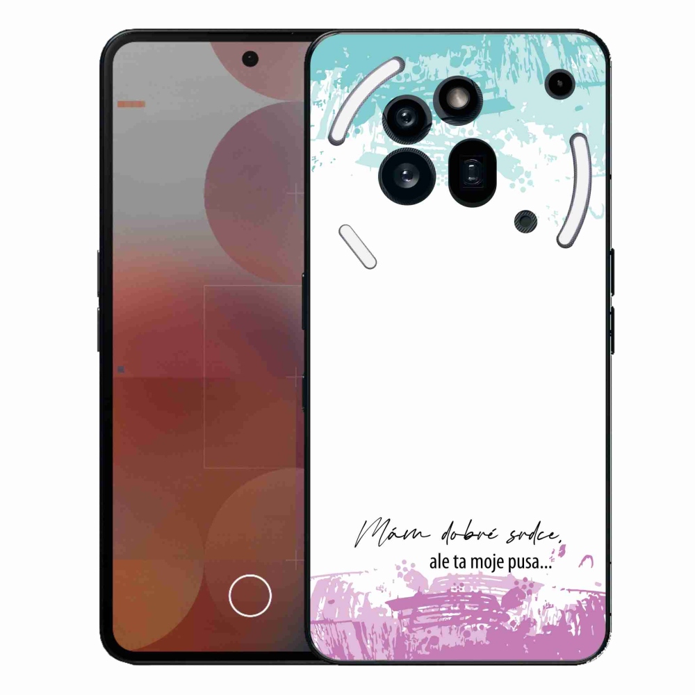 Gelový kryt mmCase na Nothing Phone (3a) Pro - vtipný text 3 bílé pozadí