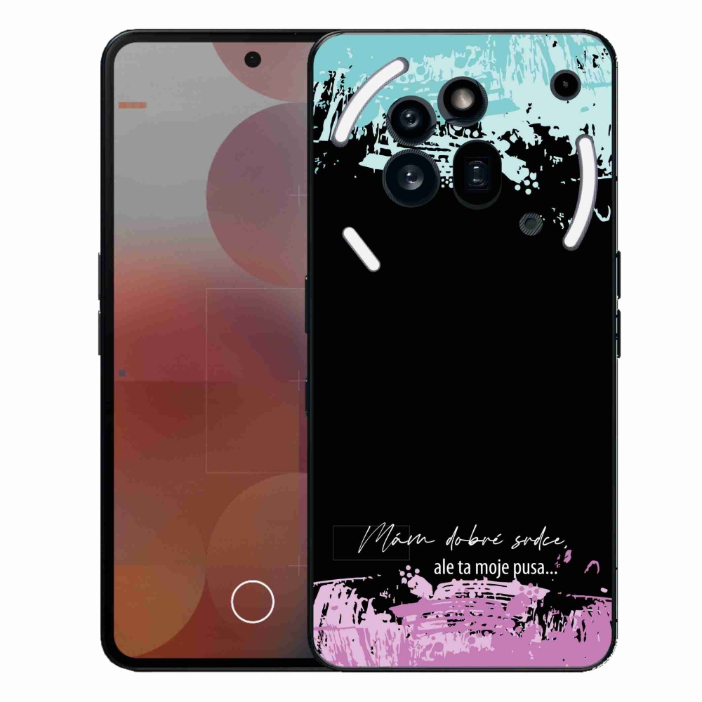 Gelový kryt mmCase na Nothing Phone (3a) Pro - vtipný text 3 černé pozadí