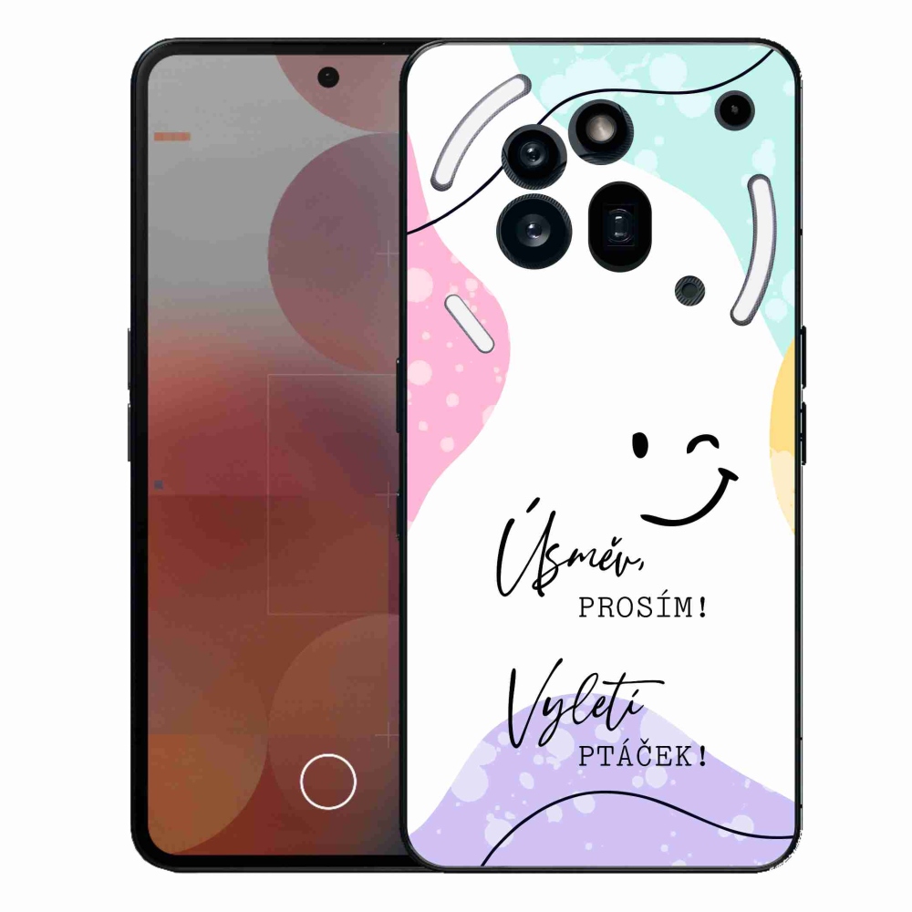 Gelový kryt mmCase na Nothing Phone (3a) Pro - vtipný text 4 bílé pozadí