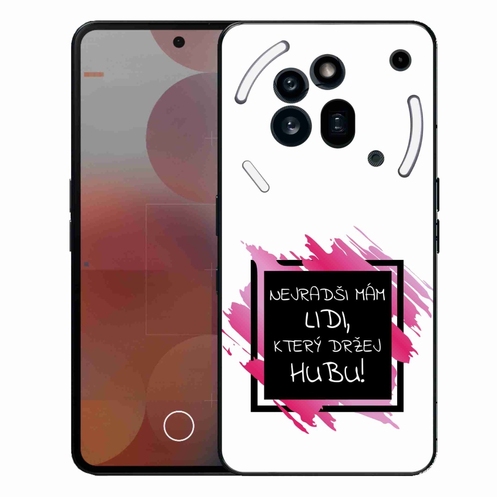 Gelový kryt mmCase na Nothing Phone (3a) Pro - vtipný text 7 černobílé pozadí