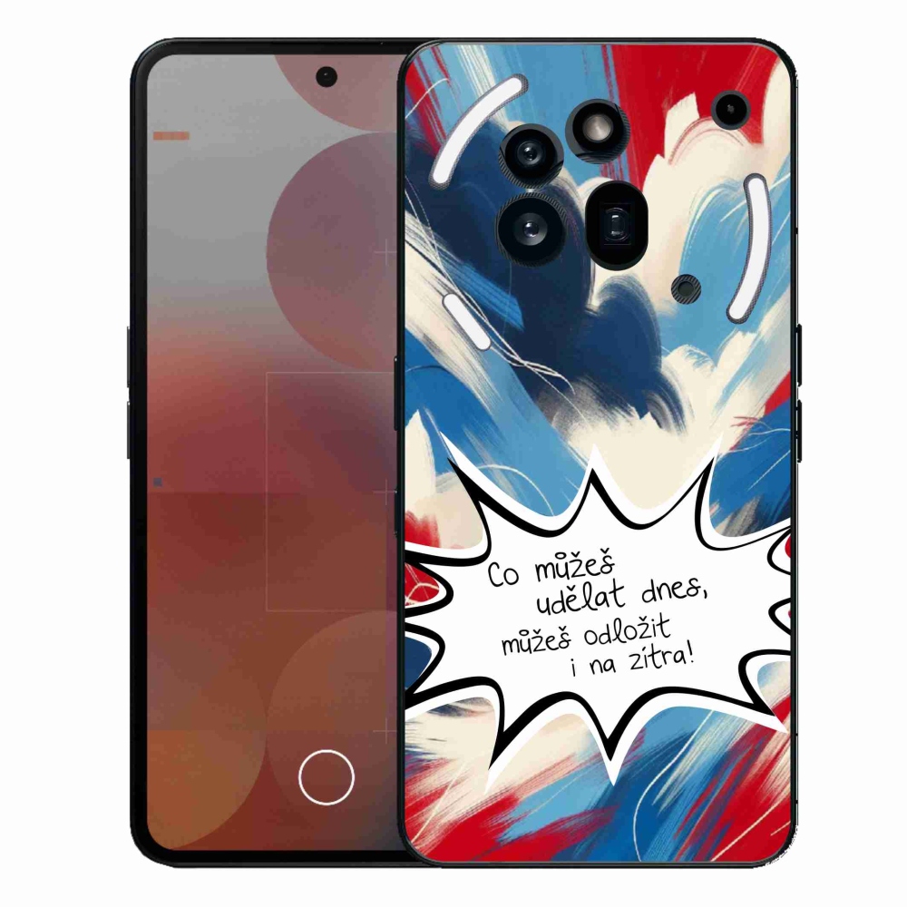 Gelový kryt mmCase na Nothing Phone (3a) Pro - vtipný text 9 bílé pozadí