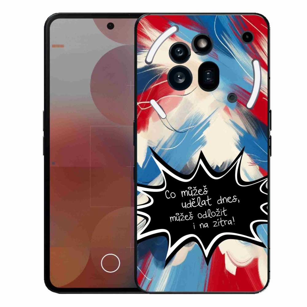Gelový kryt mmCase na Nothing Phone (3a) Pro - vtipný text 9 černé pozadí