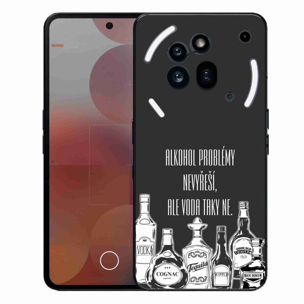 Gelový kryt mmCase na Nothing Phone (3a) Pro - vtipný text černé pozadí