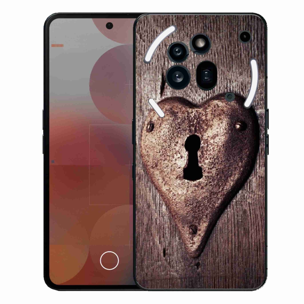 Gelový kryt mmCase na Nothing Phone (3a) Pro - zámek ve tvaru srdce