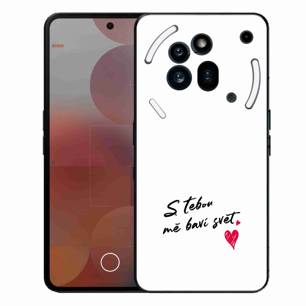 Gelový kryt mmCase na Nothing Phone (3a) Pro - zamilovaný text 1 bílé pozadí