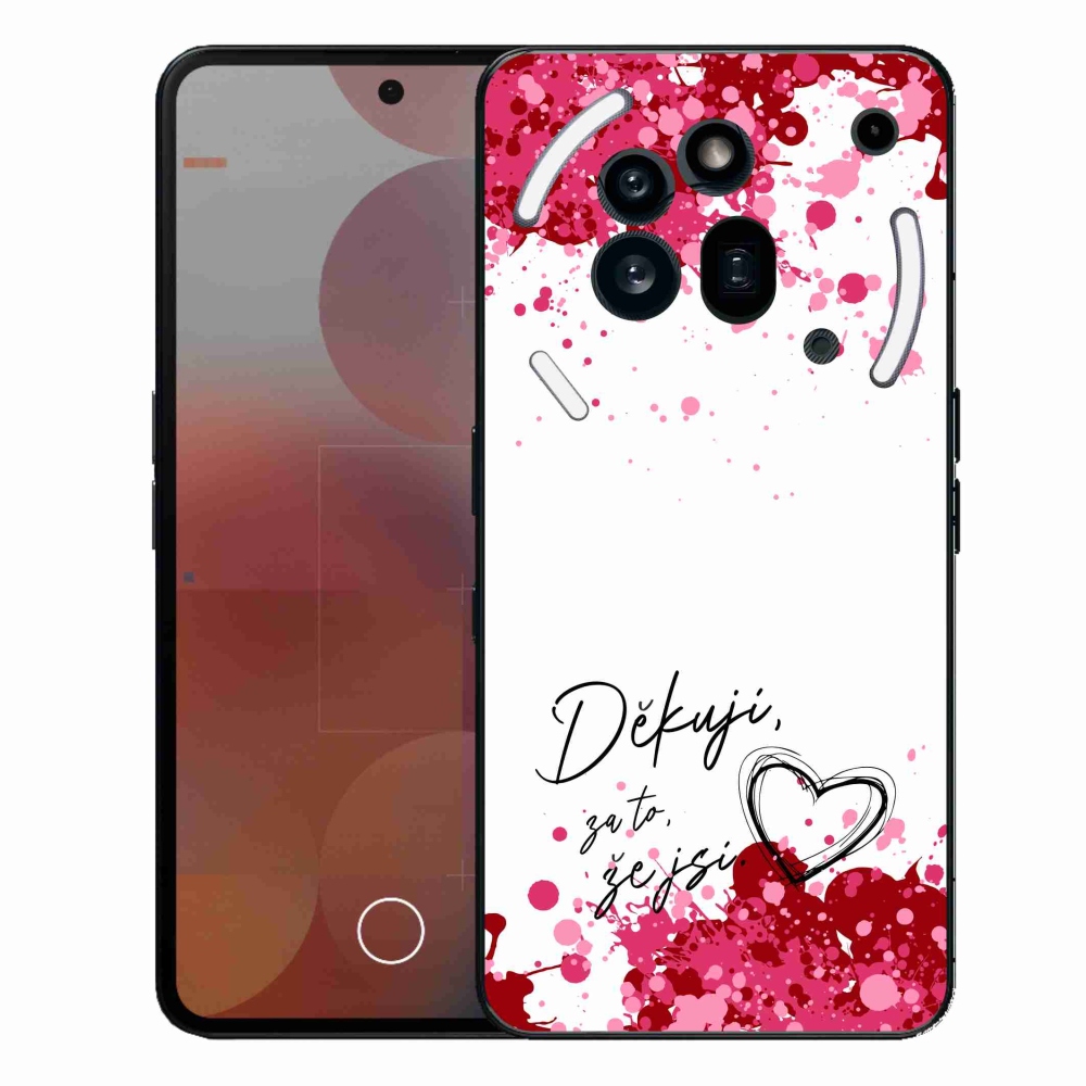 Gelový kryt mmCase na Nothing Phone (3a) Pro - zamilovaný text 2 bílé pozadí
