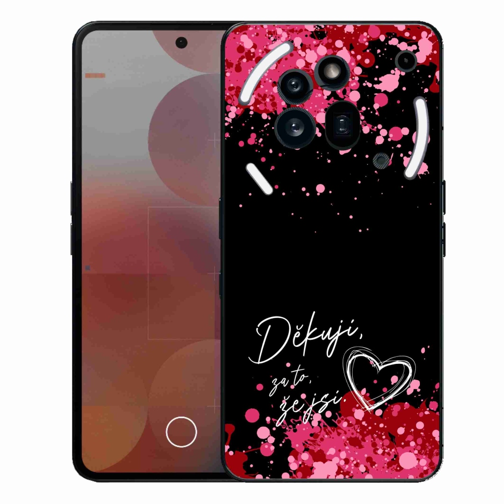 Gelový kryt mmCase na Nothing Phone (3a) Pro - zamilovaný text 2 černé pozadí