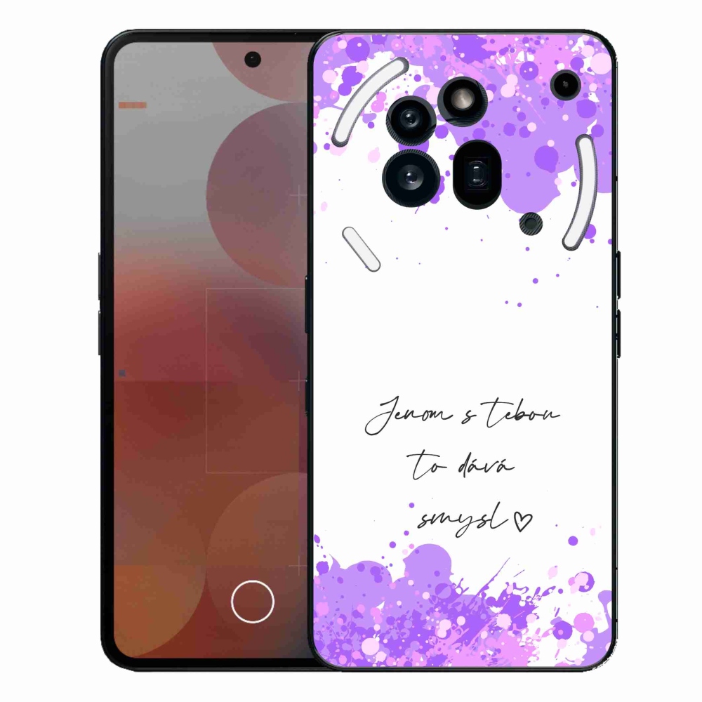 Gelový kryt mmCase na Nothing Phone (3a) Pro - zamilovaný text bílé pozadí