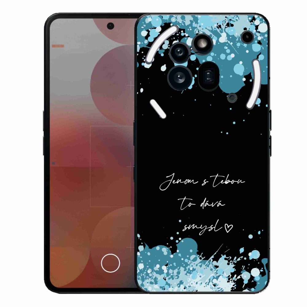 Gelový kryt mmCase na Nothing Phone (3a) Pro - zamilovaný text černé pozadí