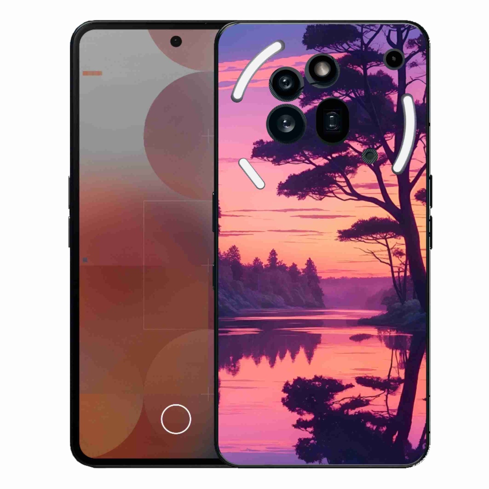 Gelový kryt mmCase na Nothing Phone (3a) Pro - západ slunce nad jezerem