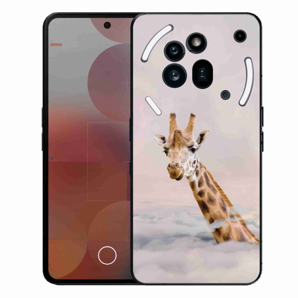 Gelový kryt mmCase na Nothing Phone (3a) Pro - žirafa v oblacích
