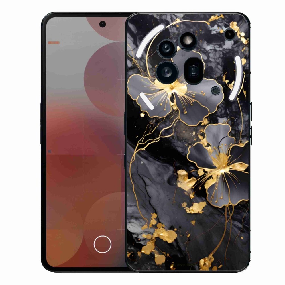 Gelový kryt mmCase na Nothing Phone (3a) Pro - zlaté květy